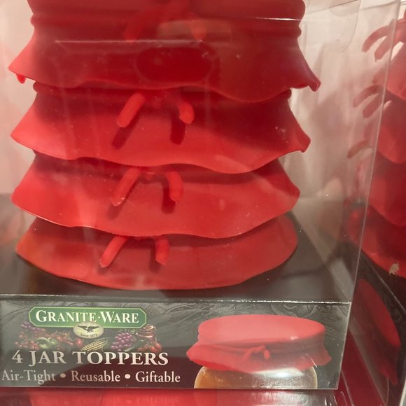 Granite Ware Silicone Canning Jar Toppers Lid Standard Red 9 Packs - Picture 3 of 13